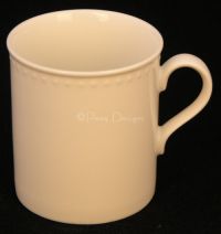 Crate & Barrel STACCATO White Coffee Mug Kathleen Wills